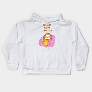 Feeling Kinda Snackish Snack Sloth Kids Hoodie